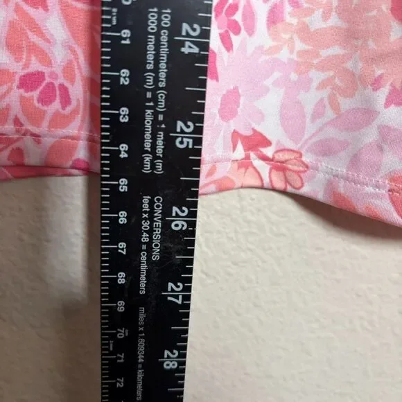 Croft & Barrow Shirt Women's Petite Large V-Neck 3/4 Sleeve Floral Collared - Picture 5 of 7